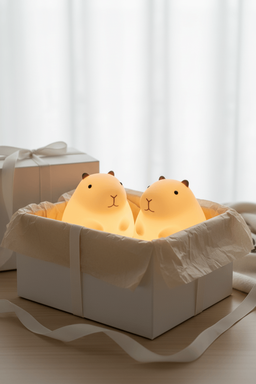 Capybara Night Light Gift Bundle – premium gift box presentation