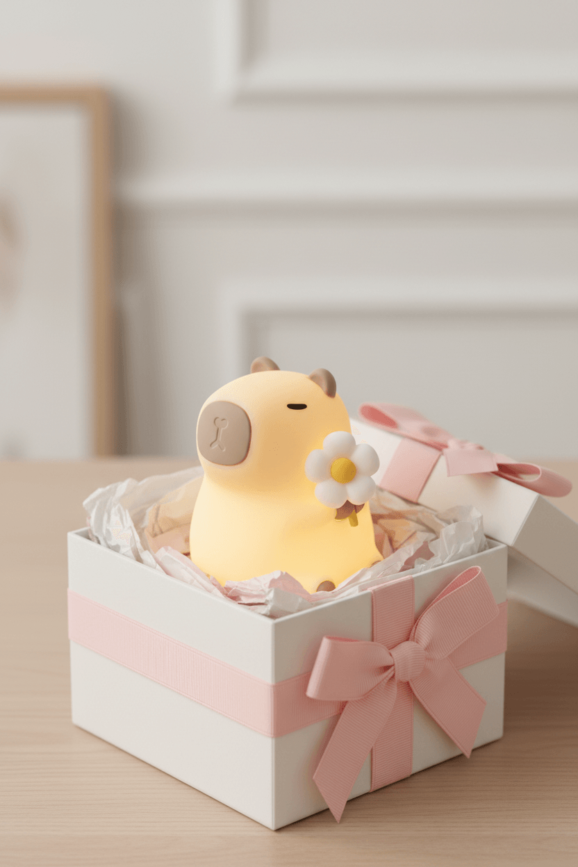 Capybara Night Light – gift presentation