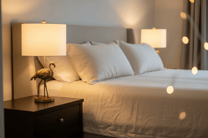 Golden Flamingo Lamp — Bedroom