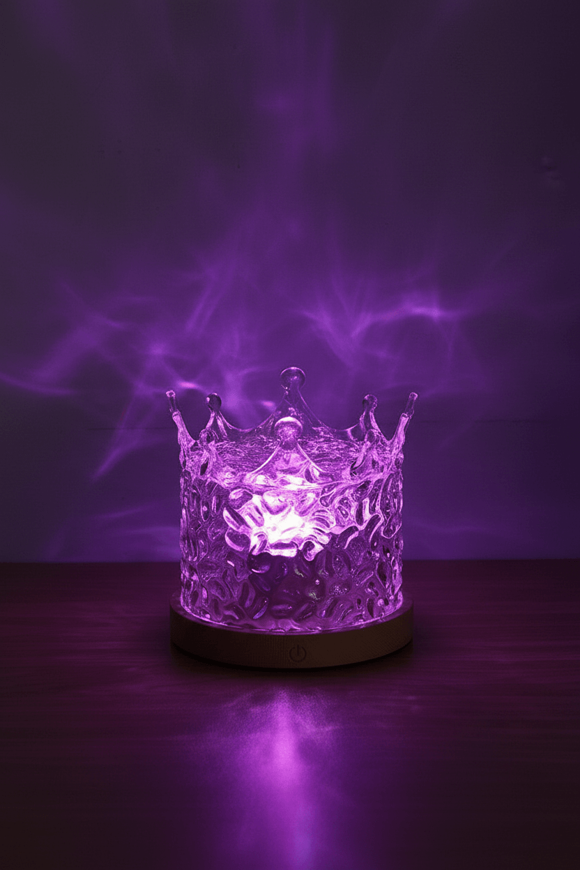 Golden Hour Projection Lamp – purple wave light on wall