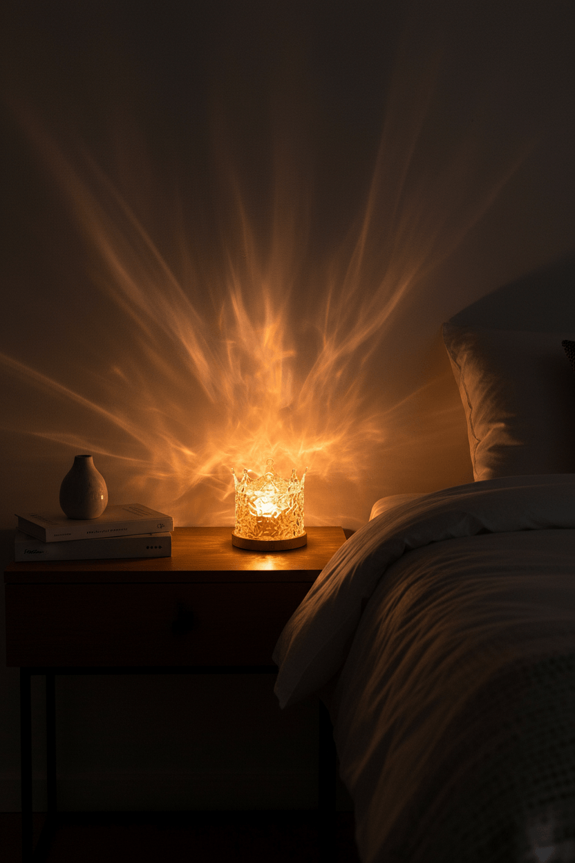 Golden Hour Projection Lamp – golden sunset light bedroom