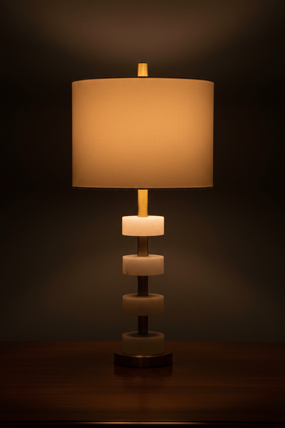 Marble and Gold Table Lamp – dark moody editorial