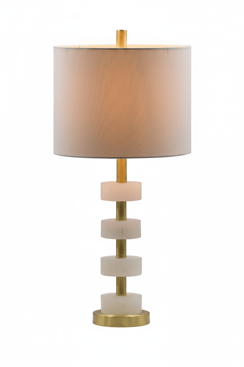 Marble and Gold Table Lamp – product shot white background