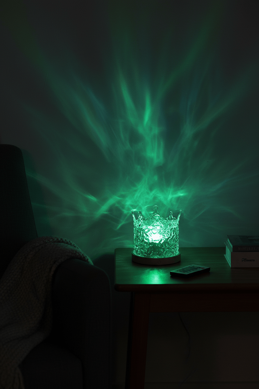 Golden Hour Projection Lamp – green teal light living room