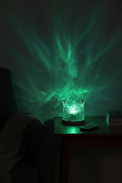 Golden Hour Projection Lamp – green teal light living room