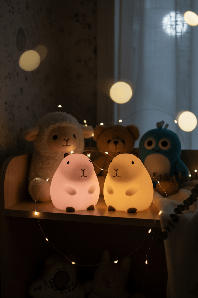 Capybara Night Light Gift Bundle – cozy kids bedroom lifestyle