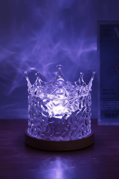 Golden Hour Projection Lamp – close-up crystal crown detail