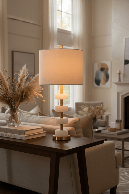 Marble and Gold Table Lamp – luxury living room