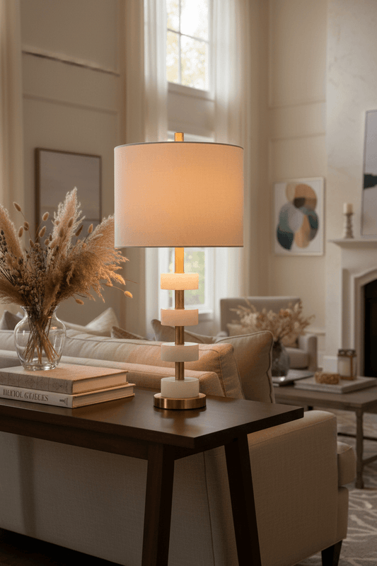 Marble and Gold Table Lamp – luxury living room