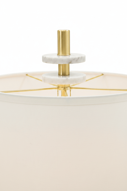 Marble and Gold Table Lamp – close-up marble and brass detail